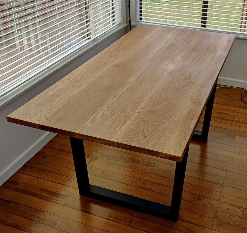 Modern Oak Dining Table end view